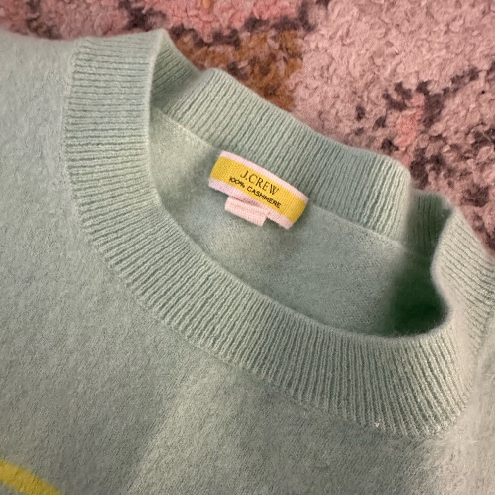 J. Crew Cashmere Sweater in Soft Mint